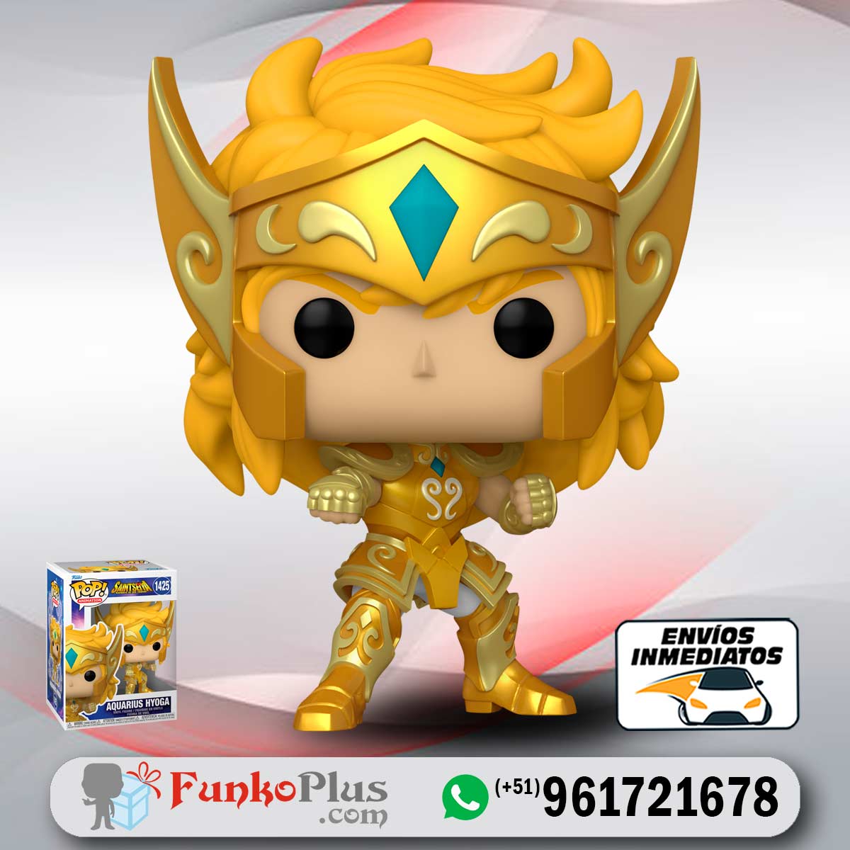 Funko Pop Saint Seiya Caballeros del Zodiaco Hyoga de Acuario dorado 1425