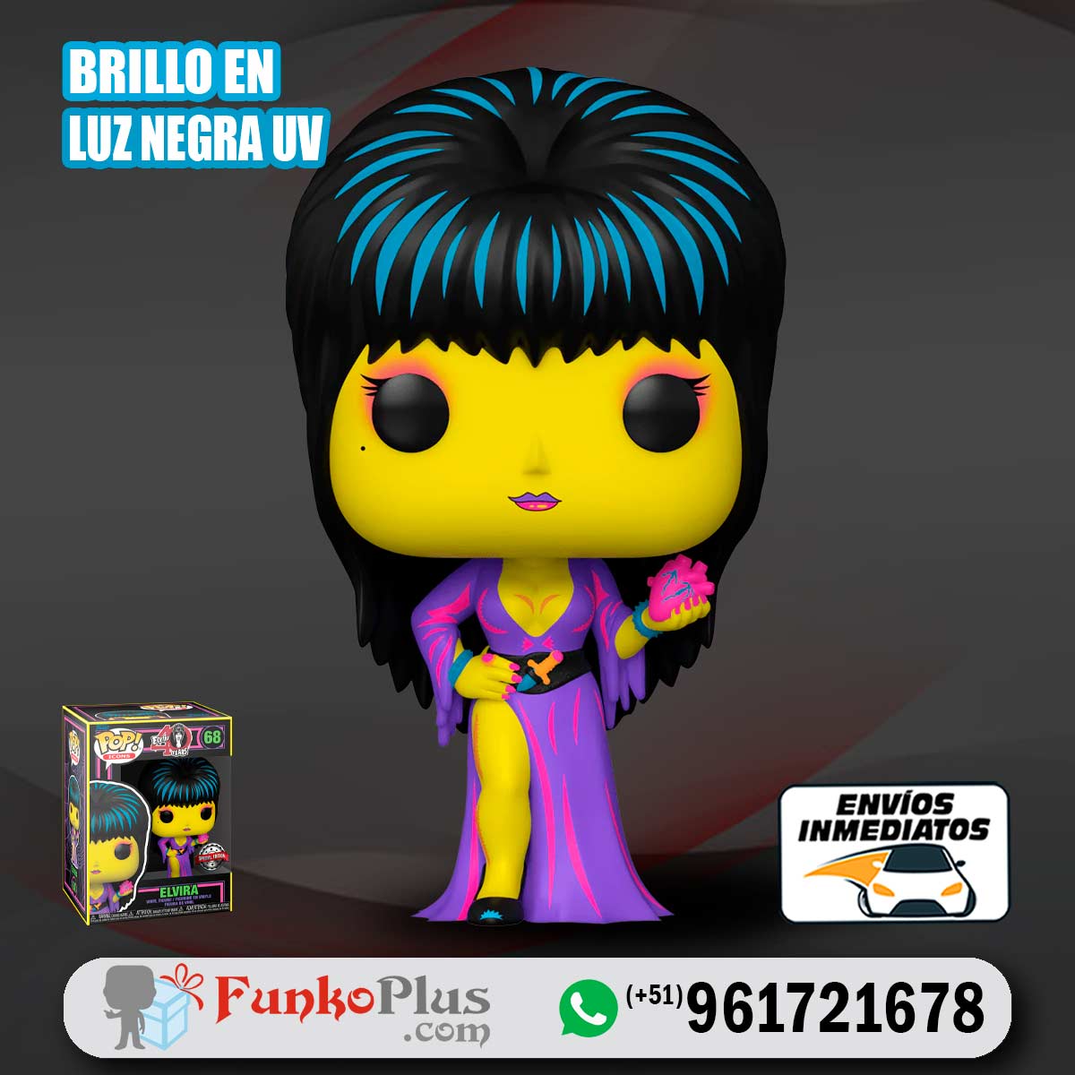 Funko Pop Elvira Black Light Glow 68