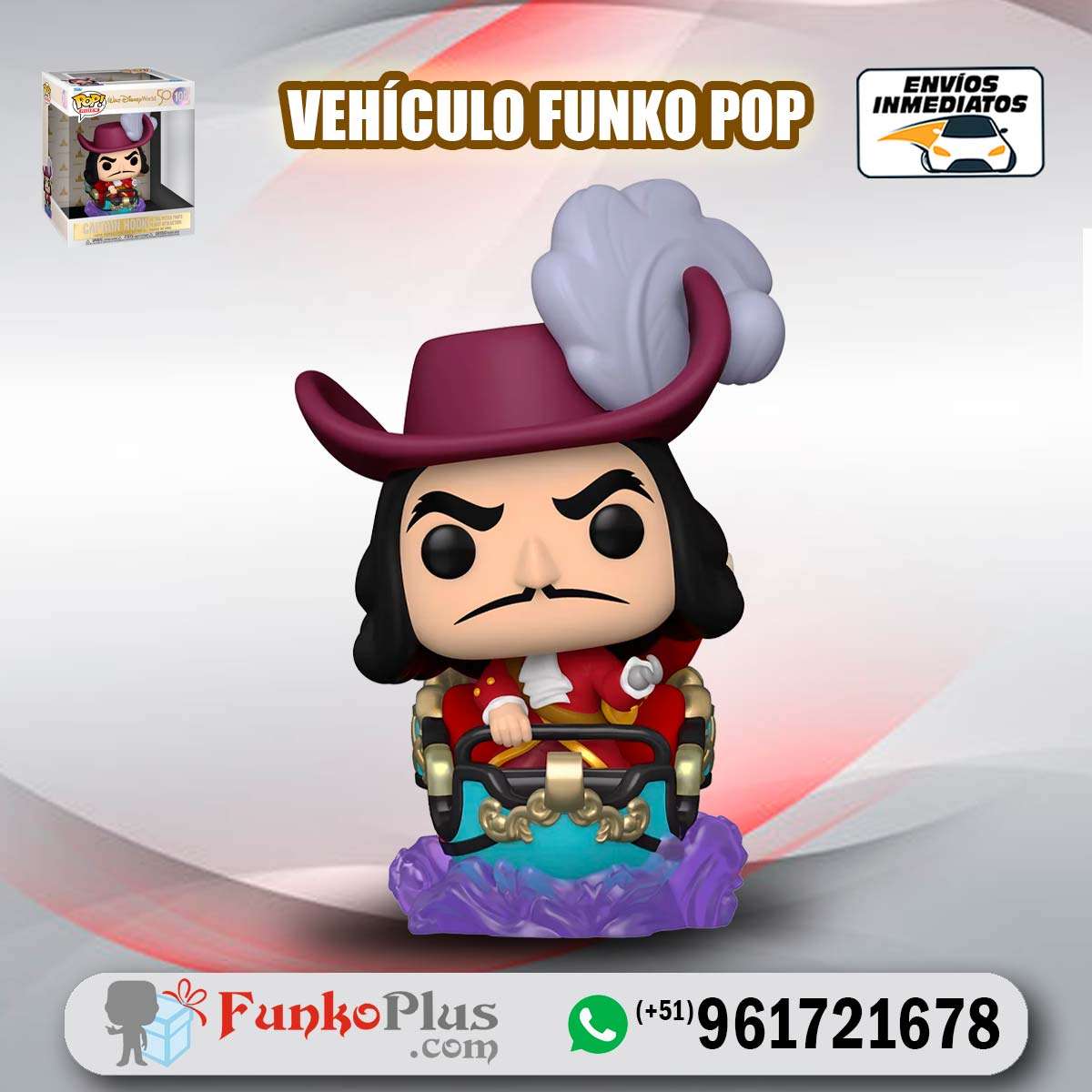 Funko Pop Ride Disney Peter Pan Capitán Garfio en vagón 109